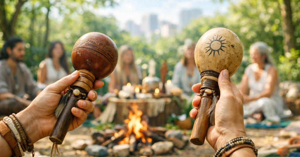 As maracás nos rituais de xamanismo