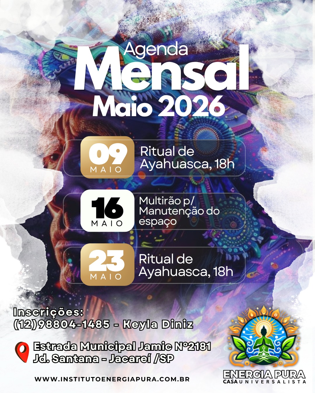 Agenda de Maio do instituto Energia Pura